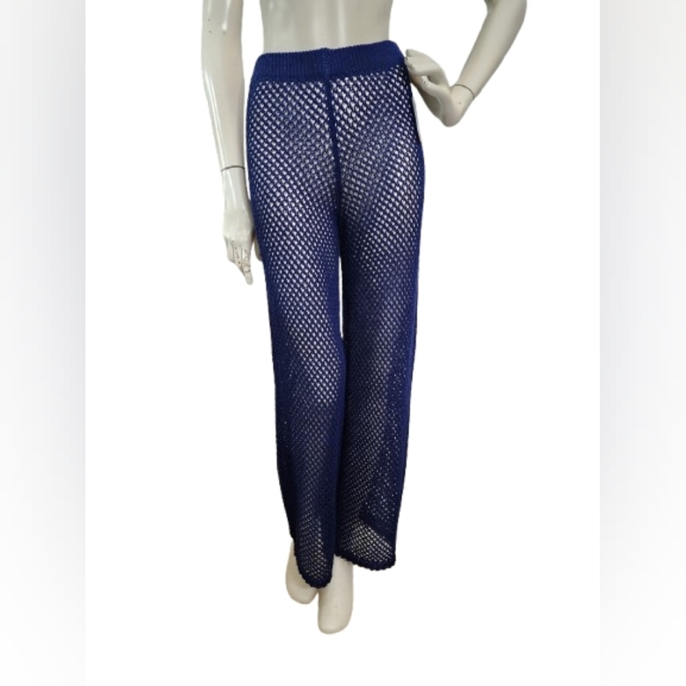 Shade & Shore Cover-up Pants Womens XS Navy Blue Crochet